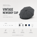 Premium plain baker boy hat — classic vintage newsboy cap UK