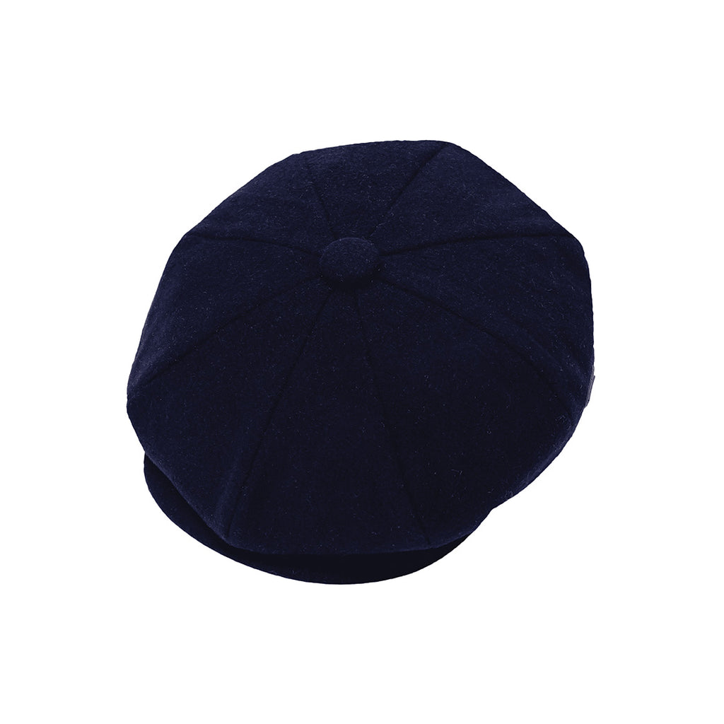 Vintage newsboy cap — plain baker boy hat rear panel view