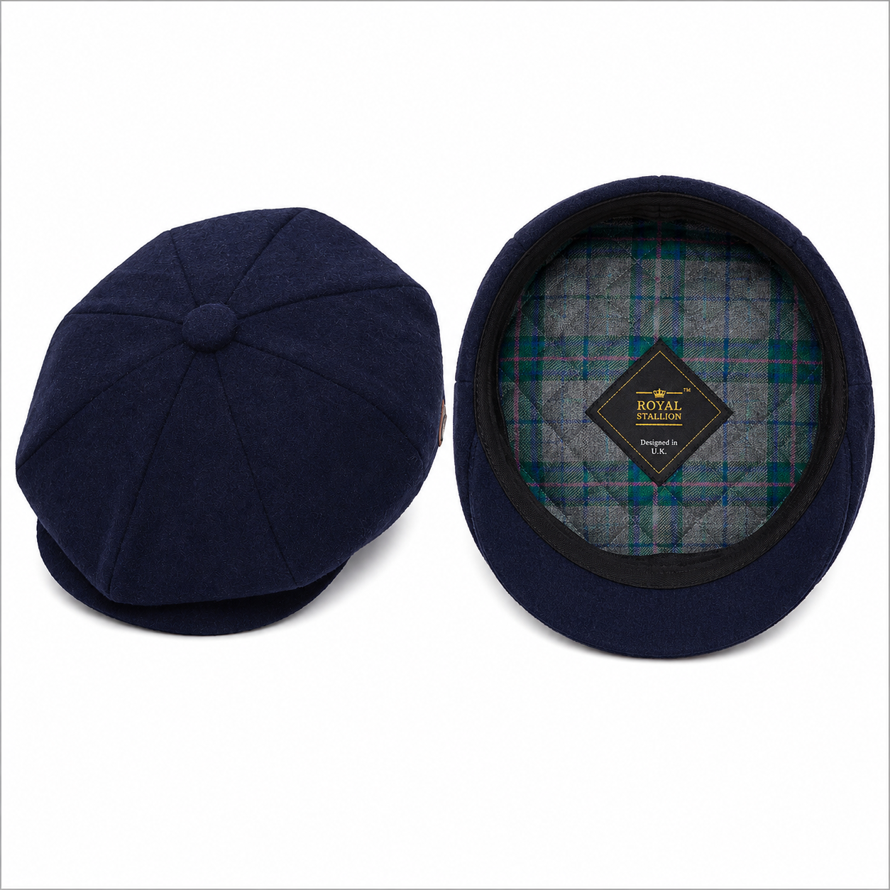 Plain paperboy cap — vintage wool-blend baker boy hat product photo