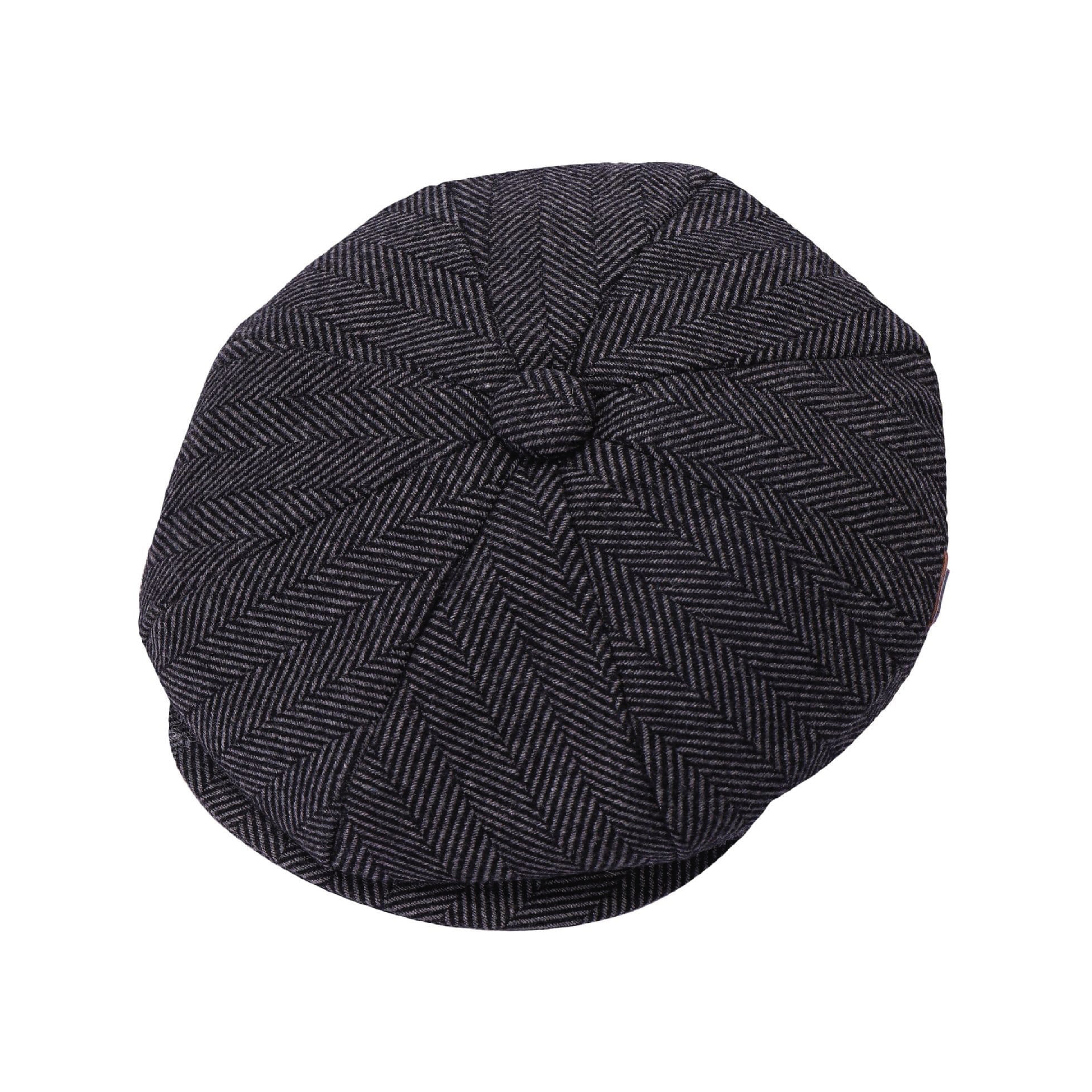 Plain vintage herringbone baker boy hat, classic 8 panel paperboy cap, product photo 1