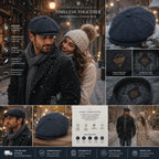 Vintage herringbone baker boy newsboy cap, product photo 3