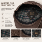 Premium PU leather flat cap styled as a smart-casual autumn accessory