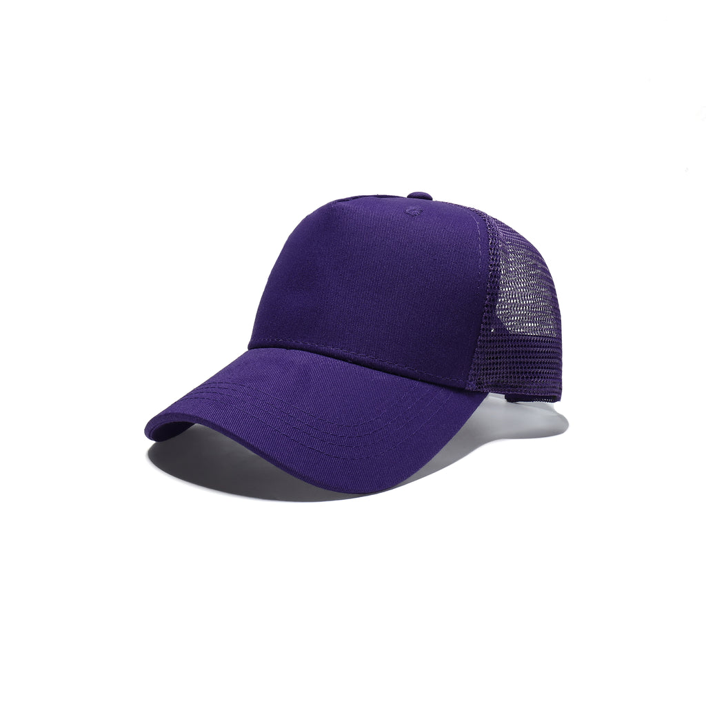 Plain Trucker Baseball Cap Mesh Net 5 Panel | 14 Colours Cotton UK