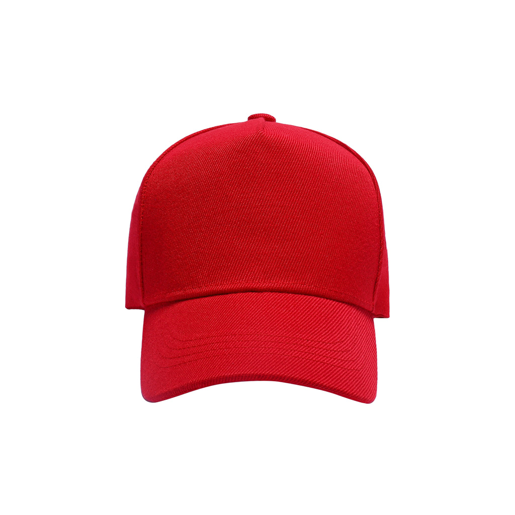 Plain five panel cap close up structured front panel UK Hopoye