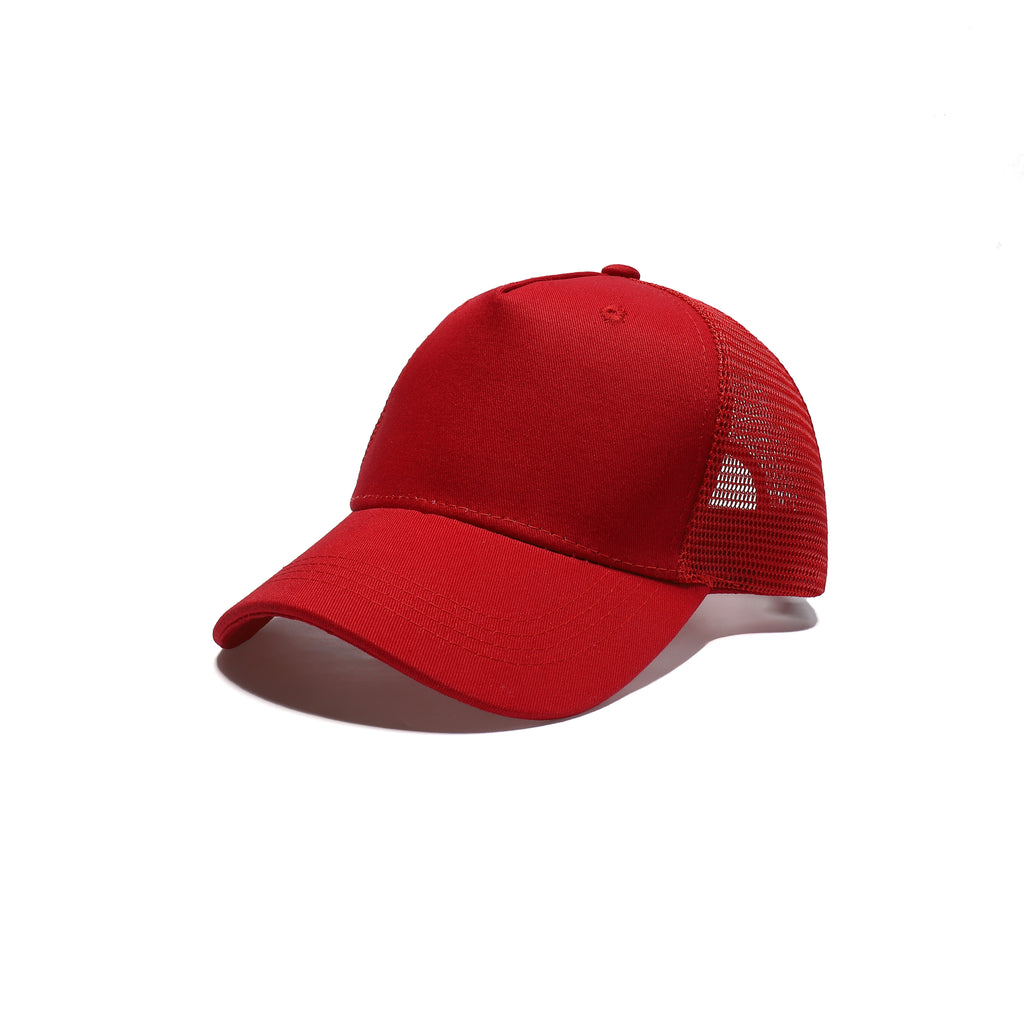 Plain Trucker Baseball Cap Mesh Net 5 Panel | 14 Colours Cotton UK