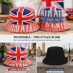 Union Jack bucket hat reversible second side cotton UK Hopoye