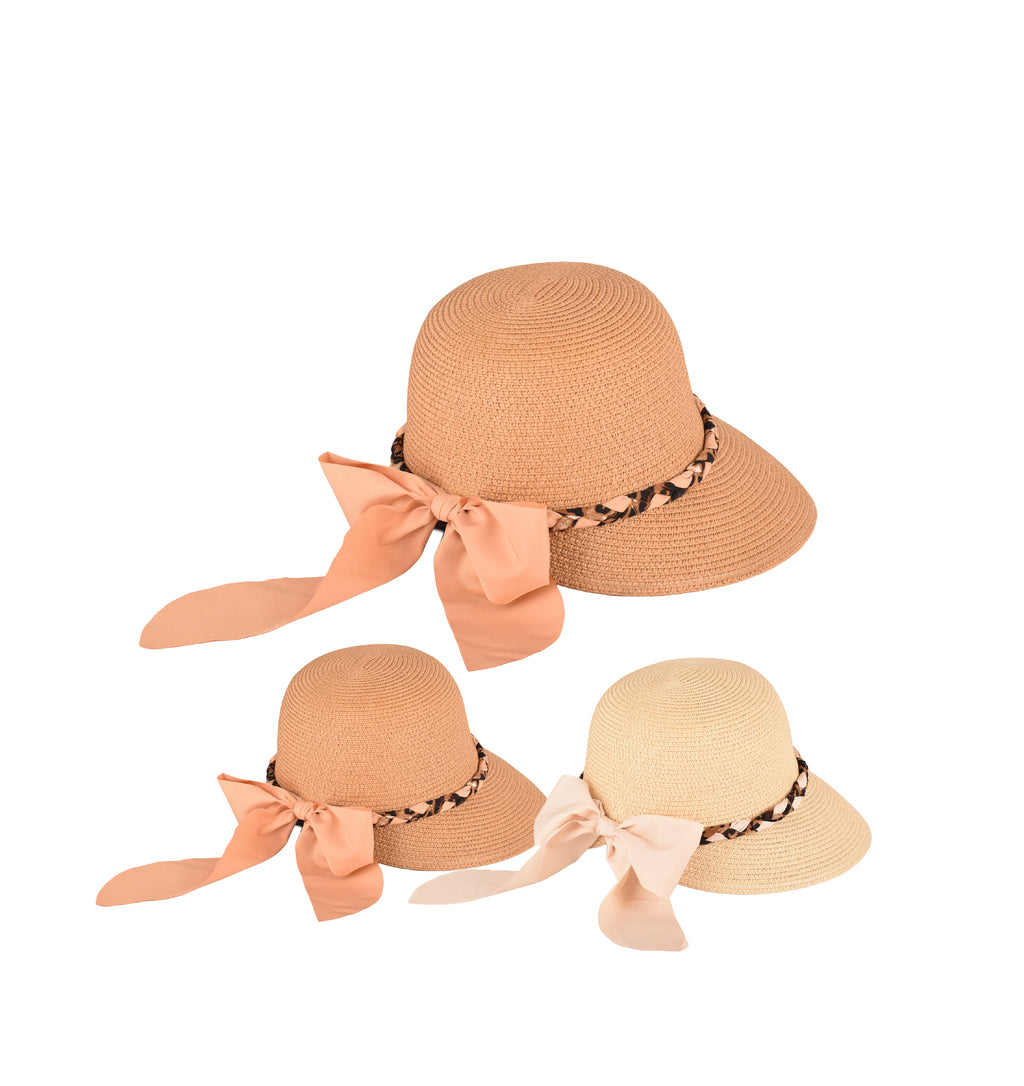 Ladies luxury beach straw sun hat UV protection beaded band UK Hopoye