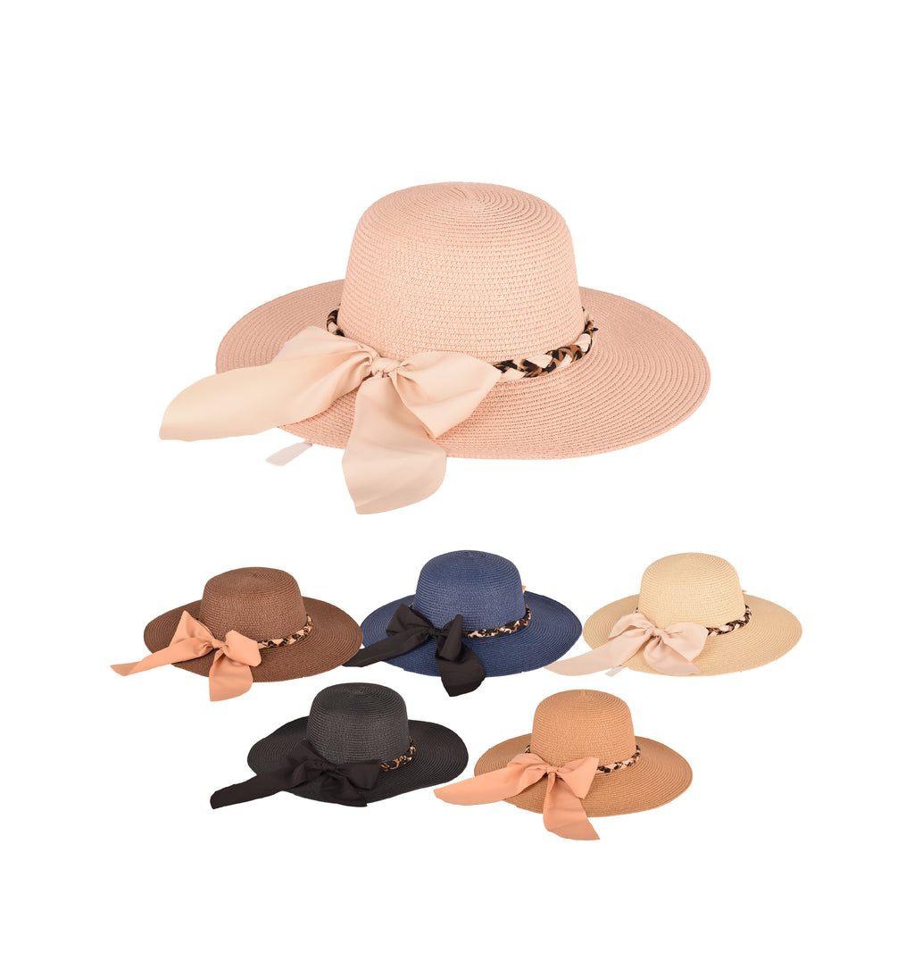 Ladies beach premium straw sun hat wide brim UV UK Hopoye