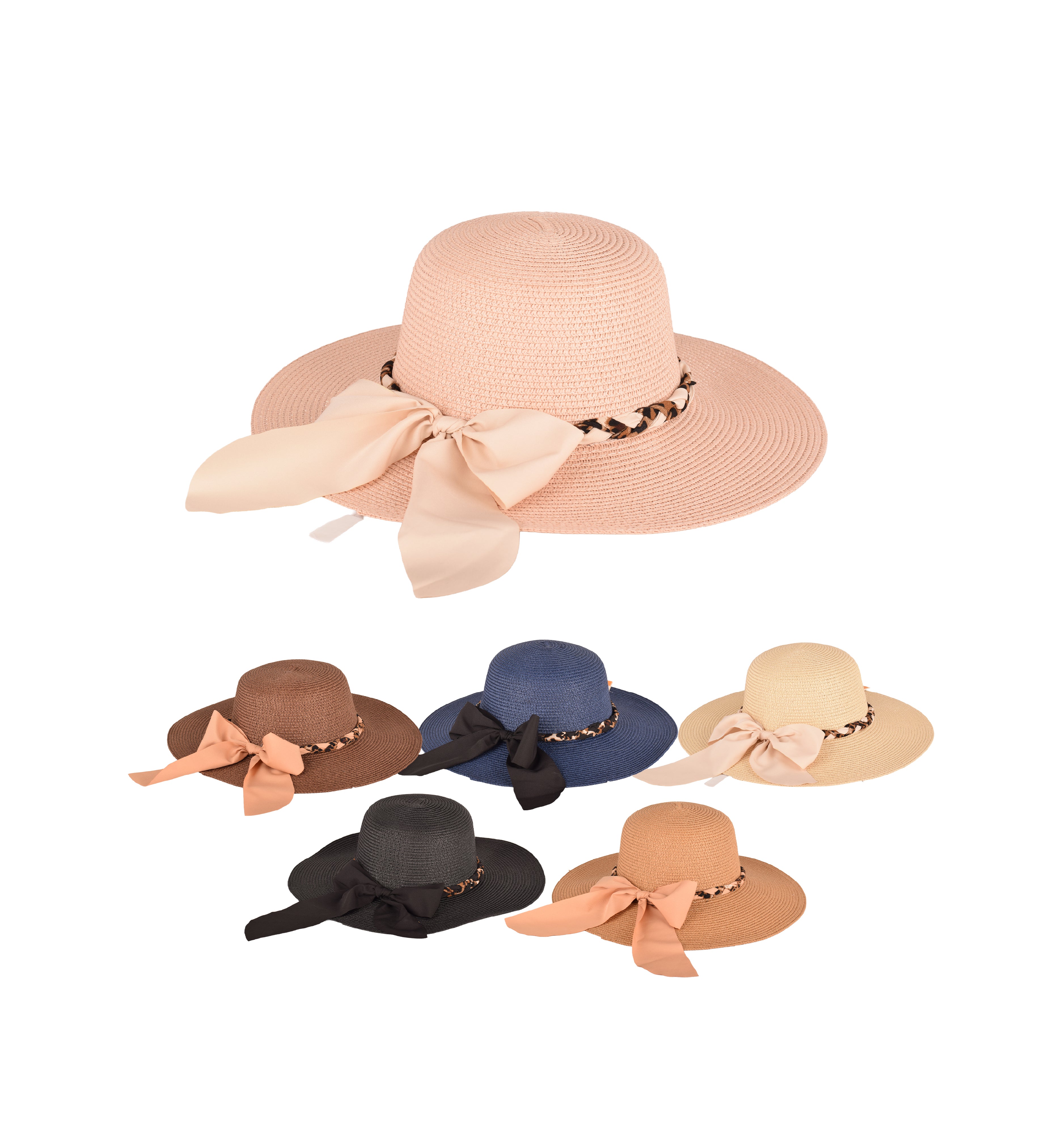Ladies beach premium straw sun hat wide brim UV UK Hopoye