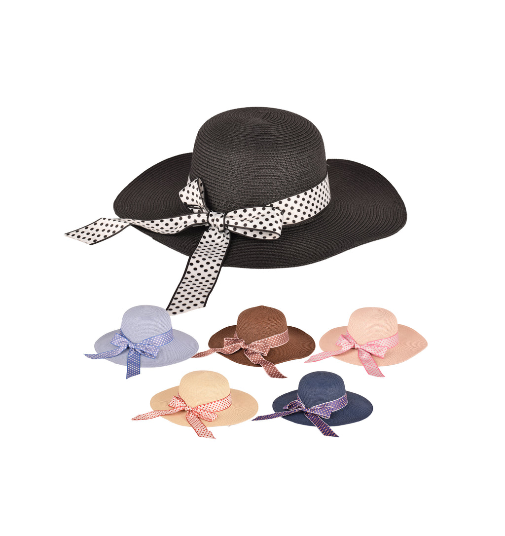Ladies beach wide brim straw sun hat UV protection 6 colours UK Hopoye