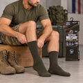 Hopoye tactical military cushioned merino wool blend socks for men, product showcase
