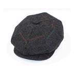Tweed check baker boy hat colourway option, front view