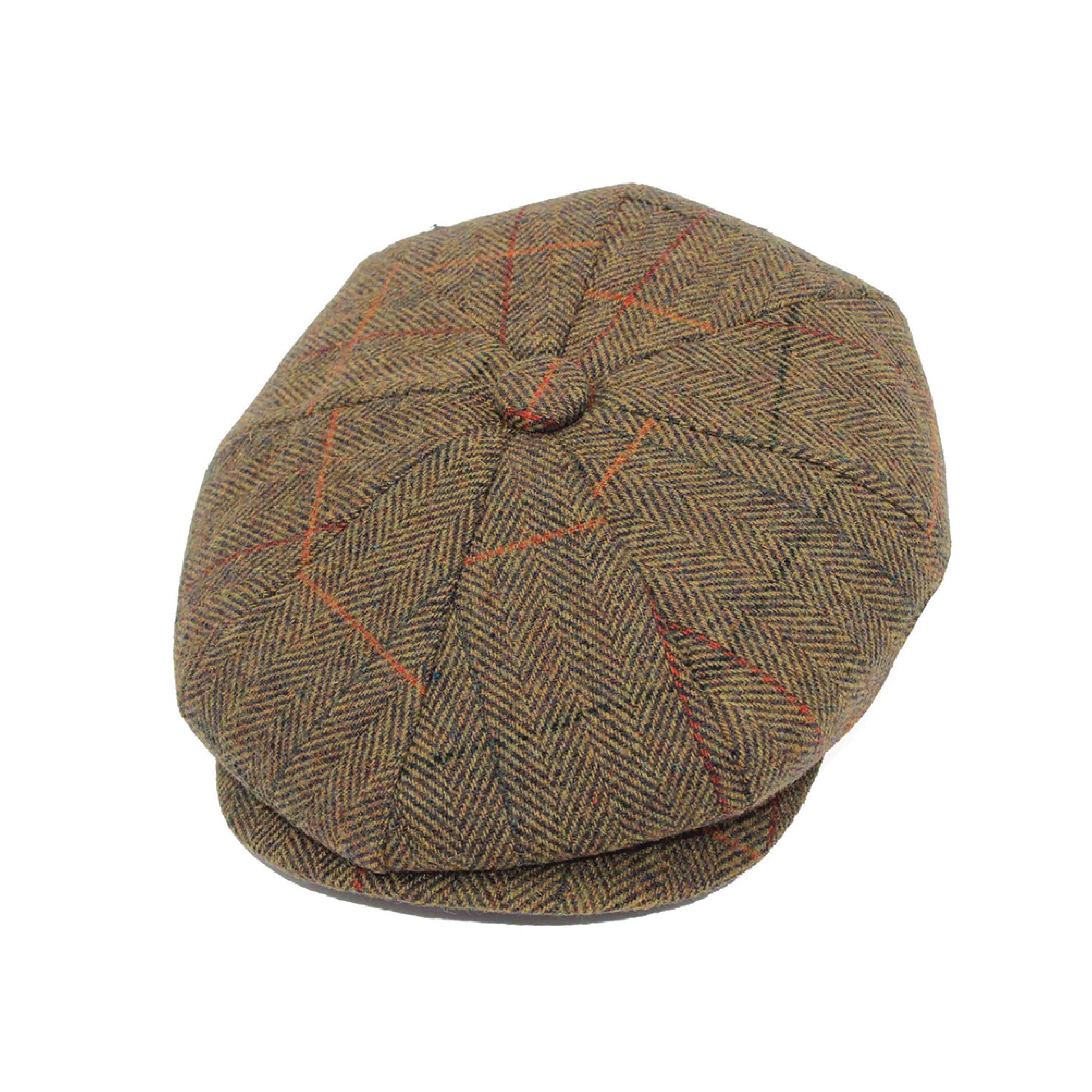 Baker boy hat colour option in heritage check tweed