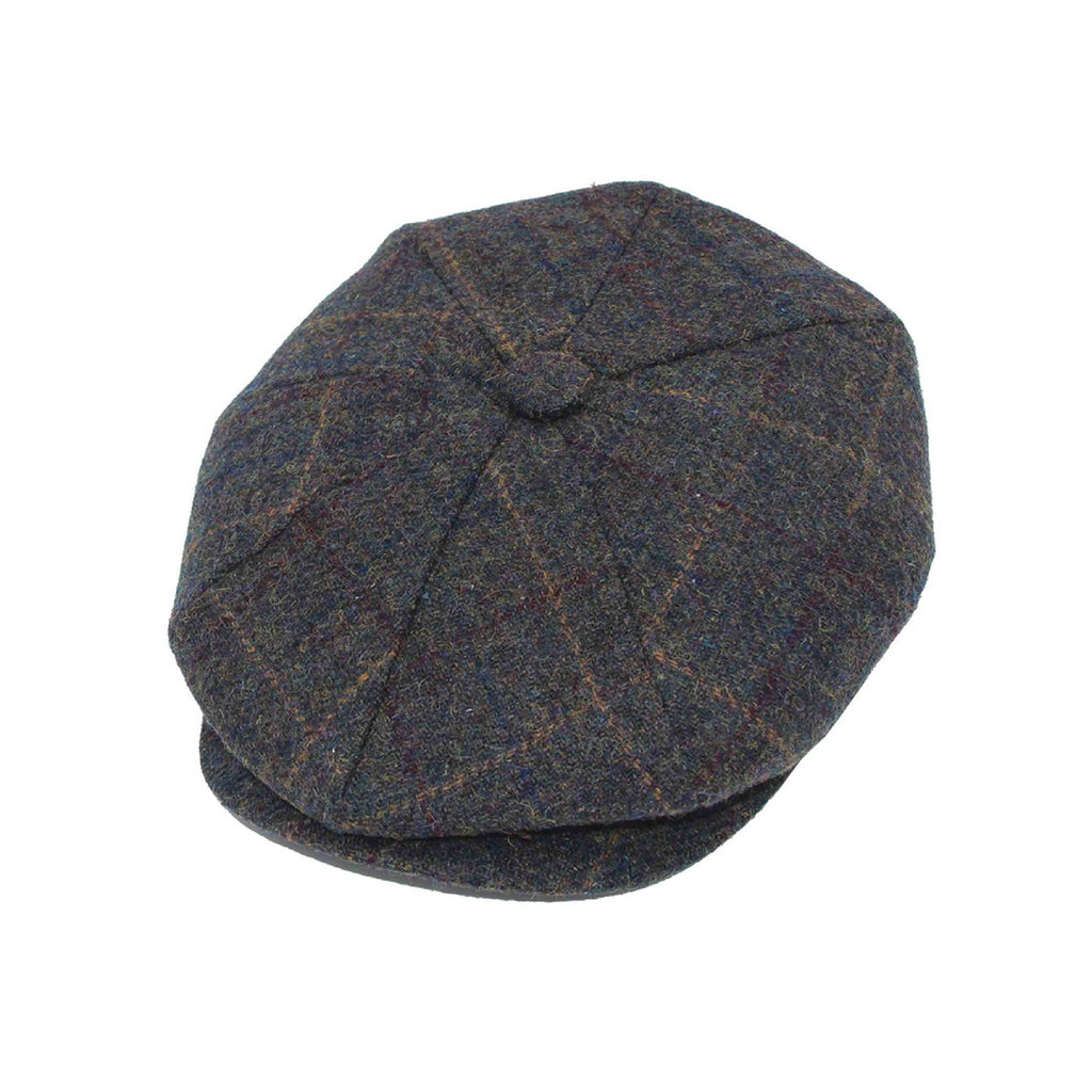 Tweed newsboy cap colour option with stitched peak