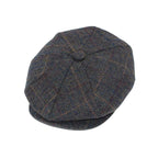 Tweed newsboy cap colour option with stitched peak