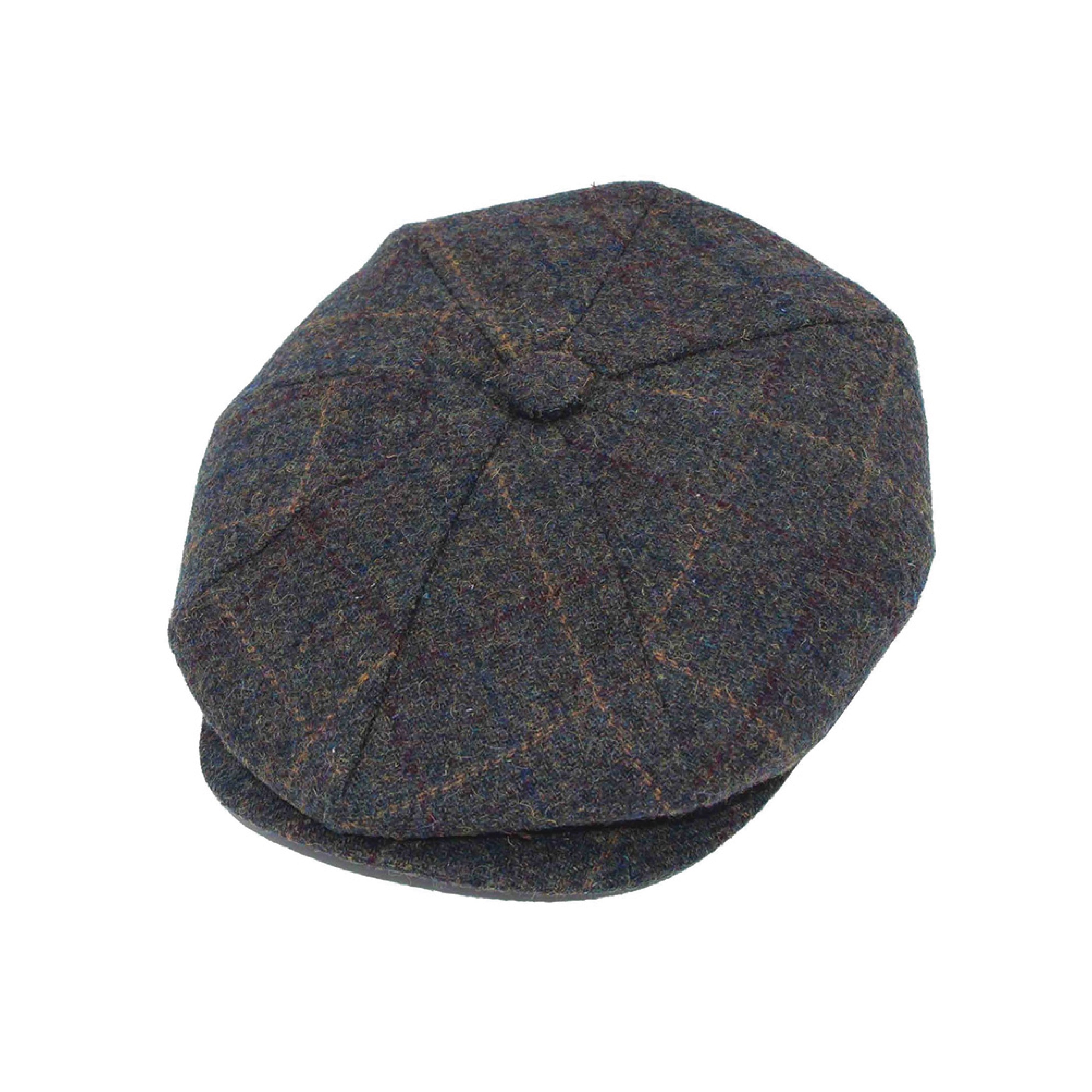 Tweed newsboy cap colour option with stitched peak