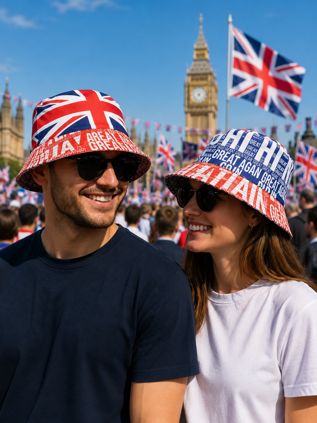Union Jack reversible bucket hat British pride cotton one size UK