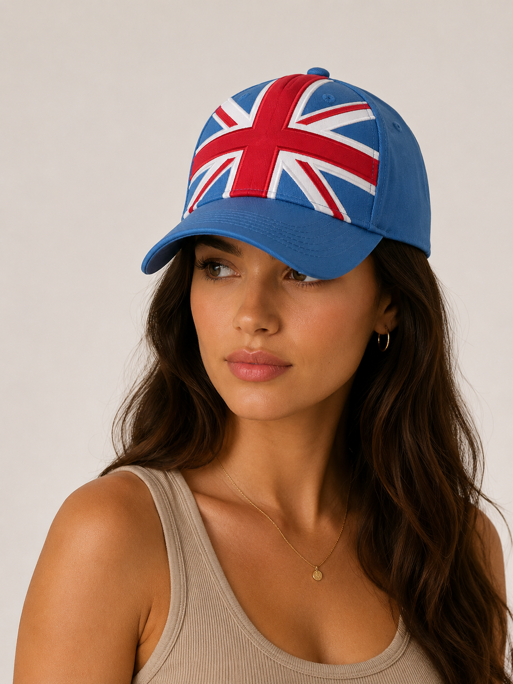 Union Jack flag cotton baseball cap adjustable UK patriotic