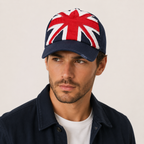 Union Jack cotton baseball cap side view British pride UK Hopoye