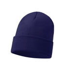 Soft plain cuffed beanie hat for men and women, knitted winter hat UK