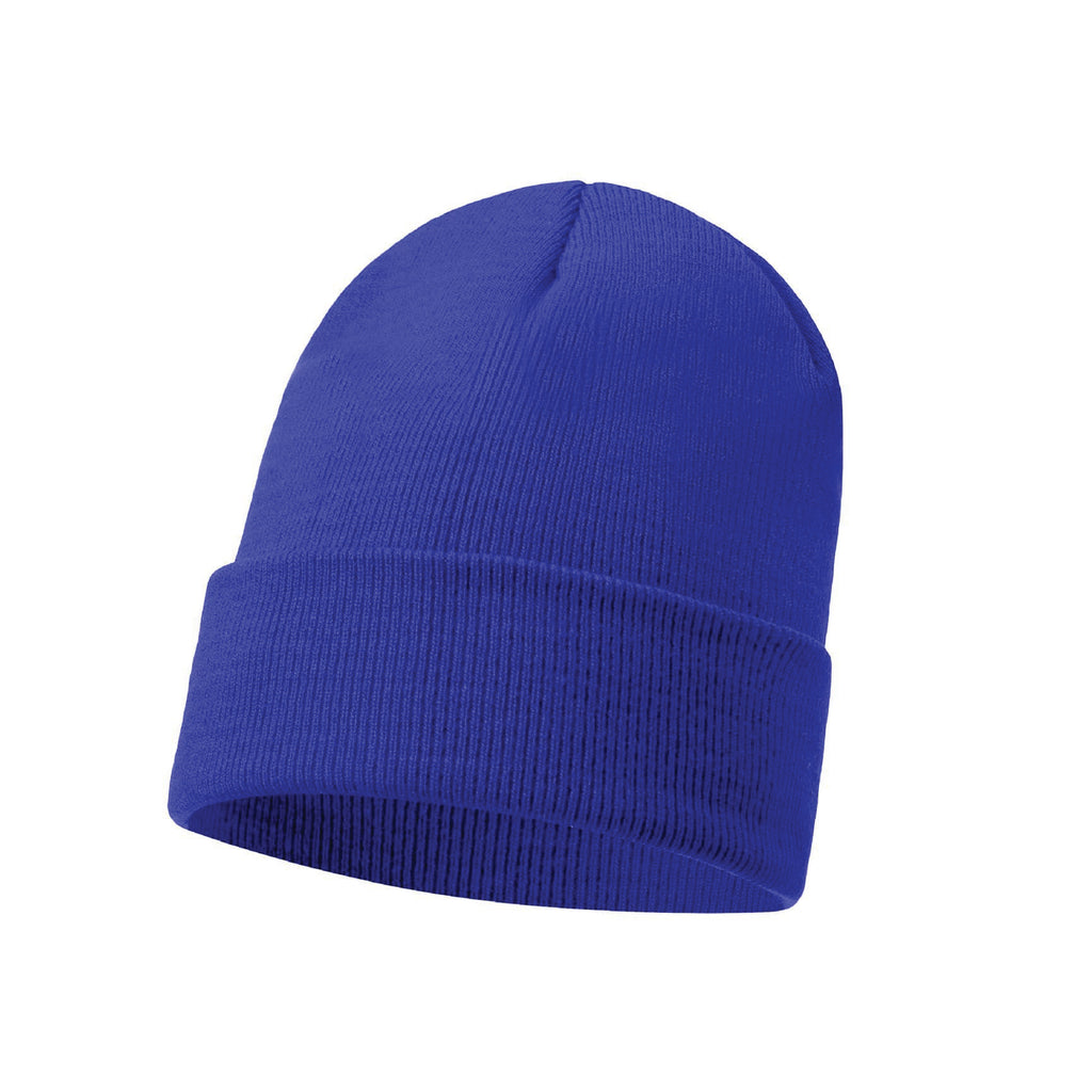 Warm knitted plain beanie hat, turn up cuff unisex winter hat colour option