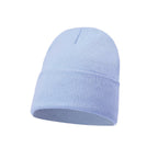 Soft knitted beanie hat with turn up cuff, plain winter hat for men and women