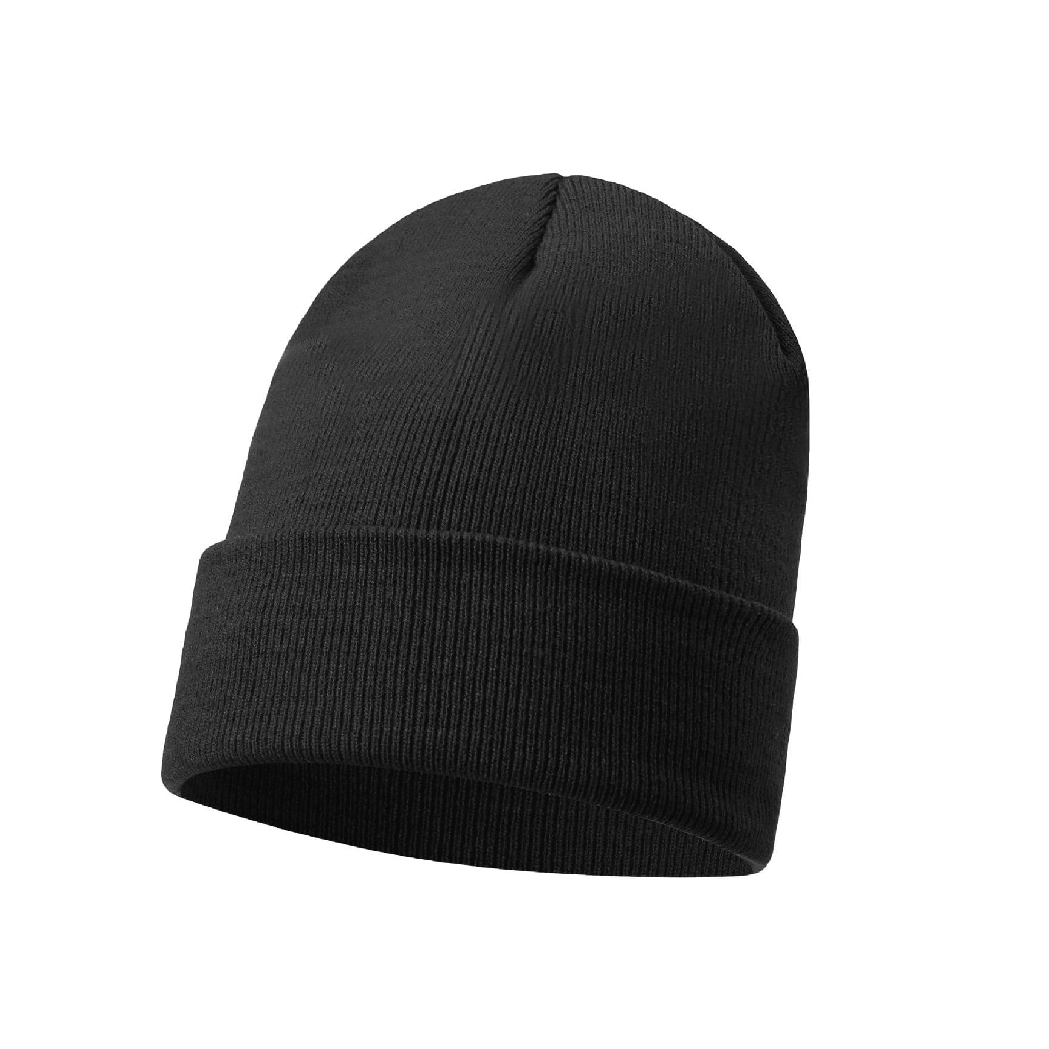 Plain cuffed knitted beanie hat, soft warm unisex winter hat UK