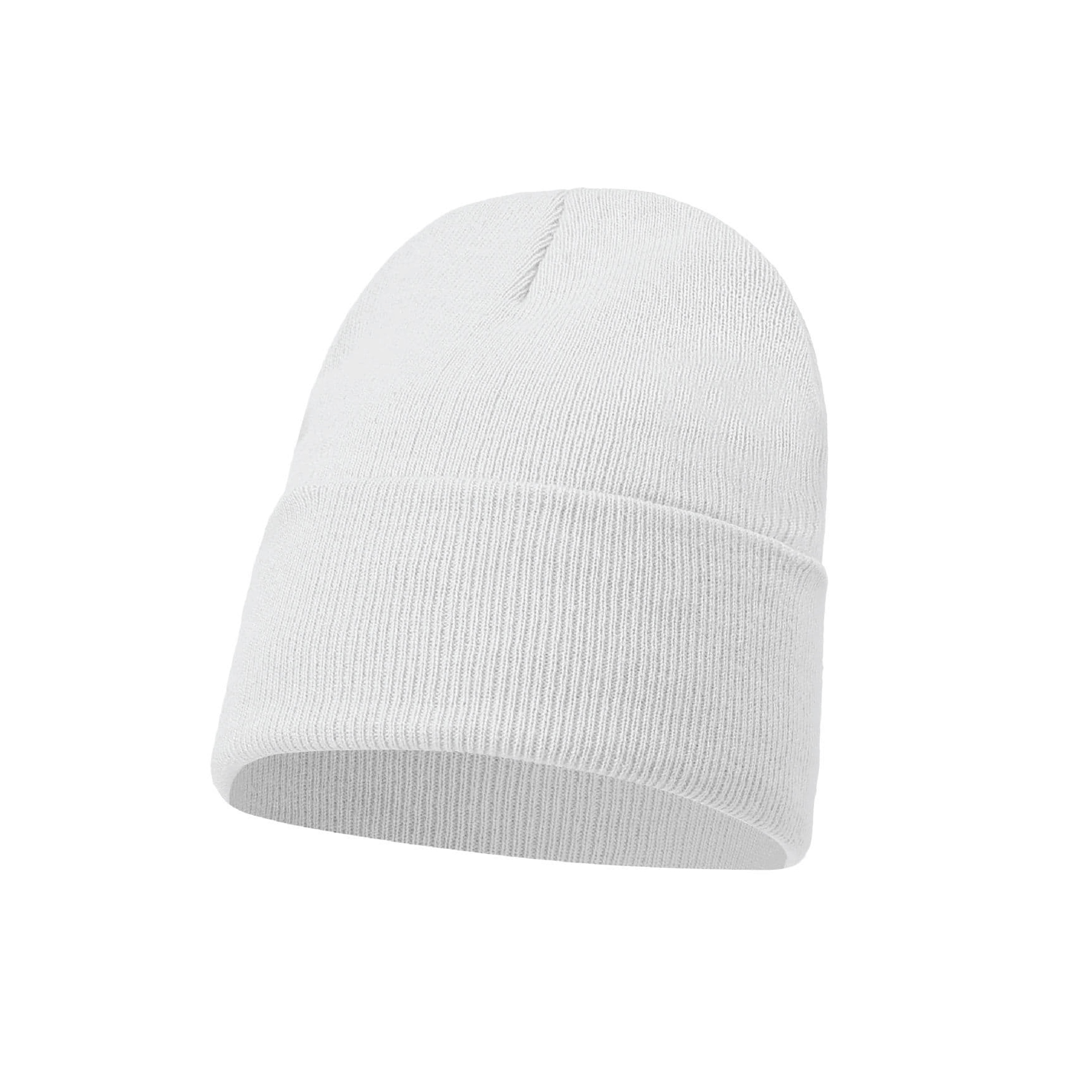Unisex turn up beanie hat, plain knitted winter hat colour option