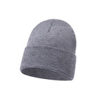 Soft knitted plain beanie hat, cuffed unisex winter beanie UK