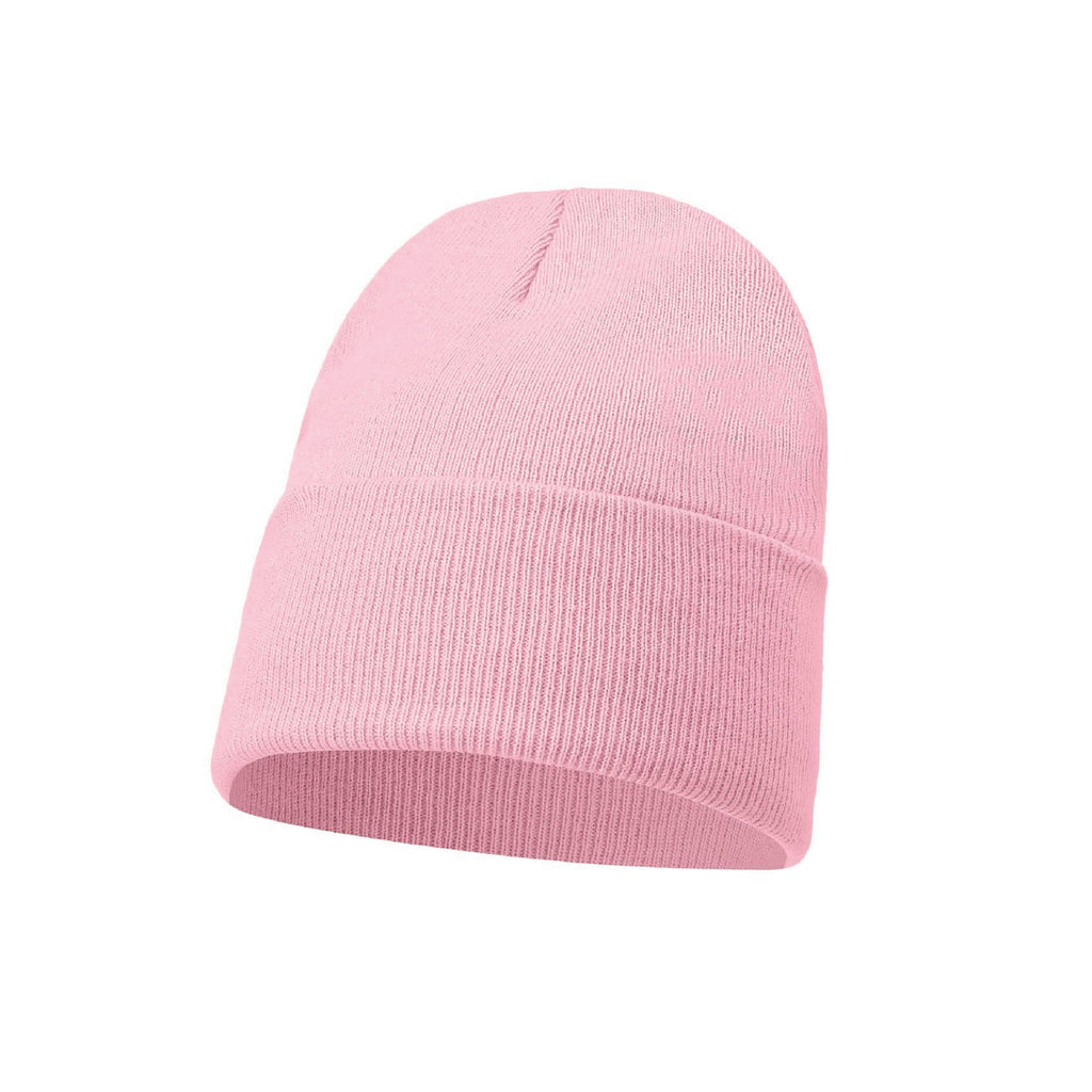 Plain beanie hat with folded cuff, knitted unisex winter hat colour option