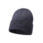 Warm turn up beanie hat, soft plain knit unisex winter hat