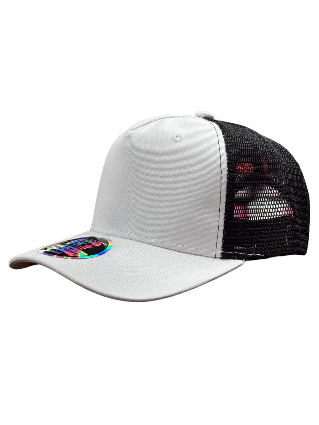 Plain trucker cap mesh net 5 panel 100% cotton 6 colours UK Hopoye