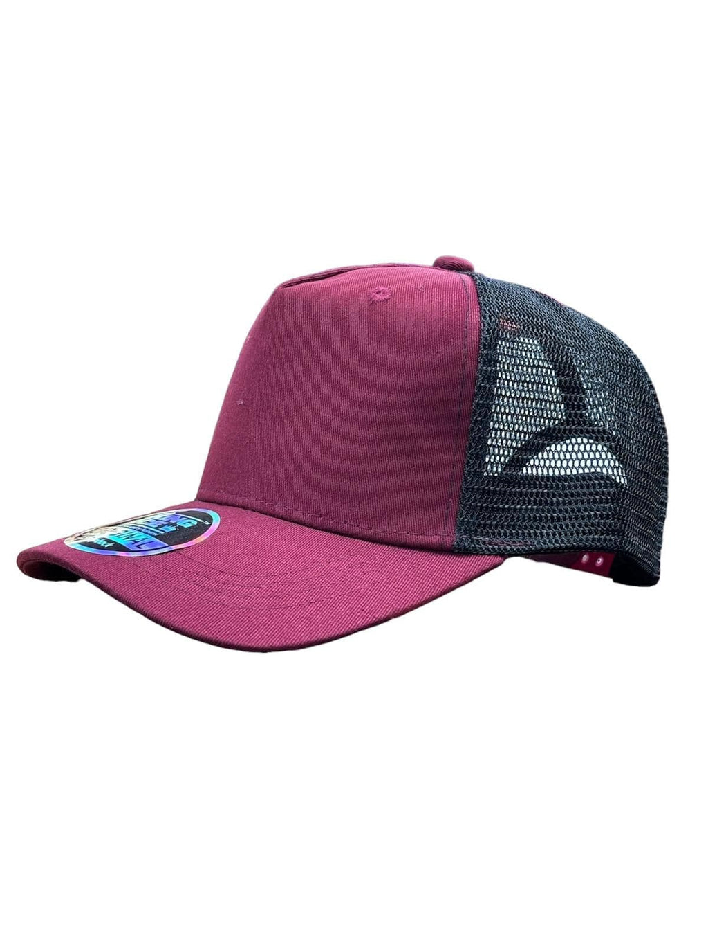Plain trucker cap mesh back flat peak breathable UK Hopoye