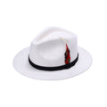 White 100% wool fedora hat handmade wide brim XS to XL UK Hopoye