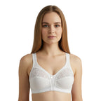 Hopoye women's wireless lace full cup bra, non-padded, front view, photo 4