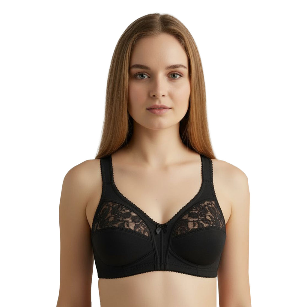 Hopoye women's non-wired lace full cup bra, wire-free support bra, photo 5