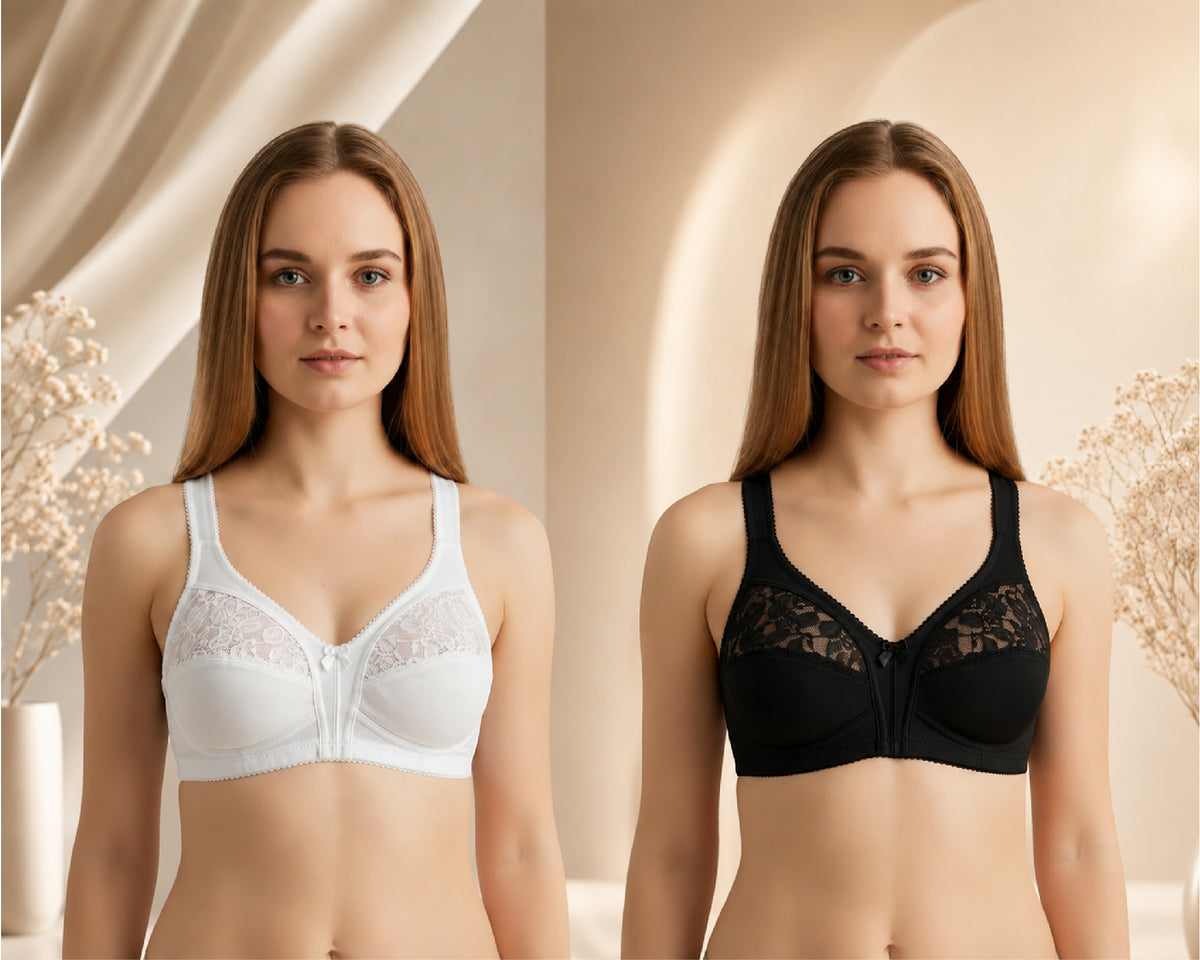 Hopoye women's soft lace full cup bra, wireless and non-padded, photo 6