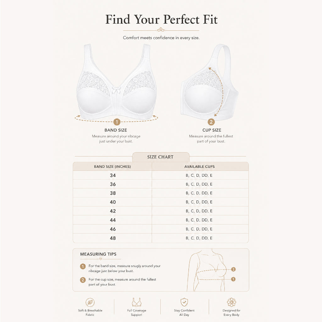 Hopoye women's wire-free lace full cup bra, cup sizes B to E, photo 10