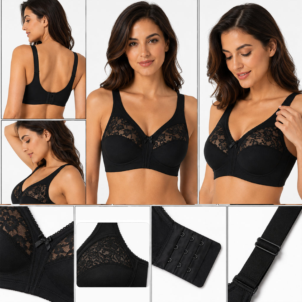 Hopoye women's wireless non-padded lace bra, everyday full cup style, photo 12