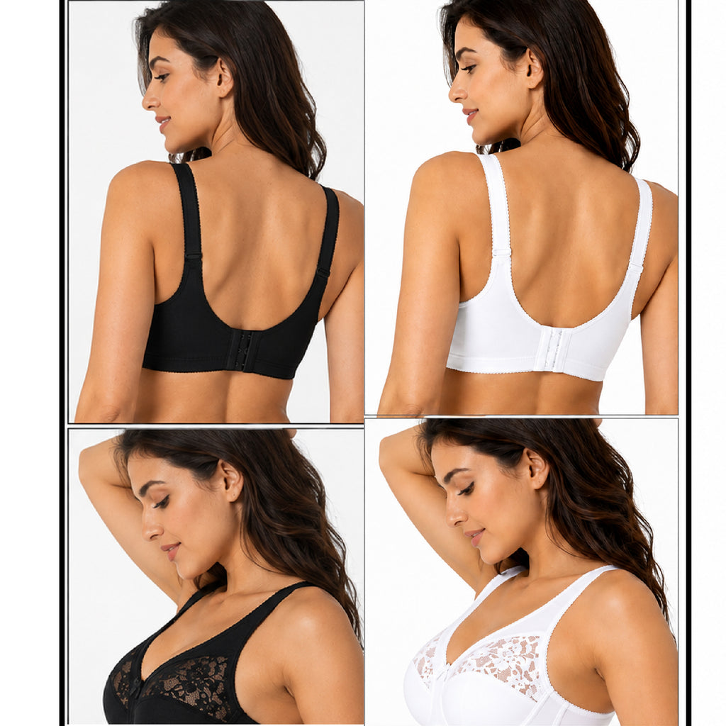 Hopoye women's soft lace wireless bra, full cup, non-padded, photo 15