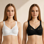 Hopoye women's soft lace full cup wireless bra, non-padded, main product photo