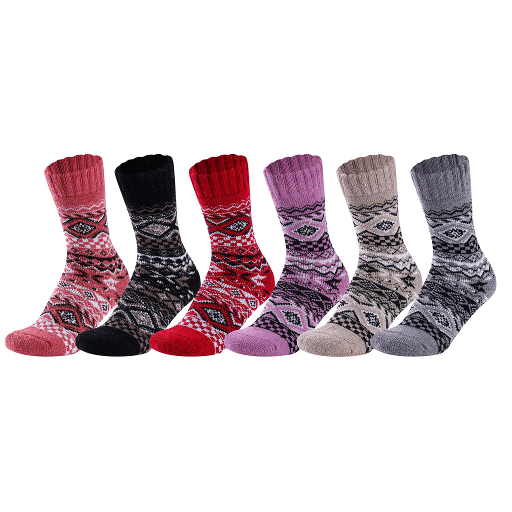 Women's Nordic style merino wool blend socks from Hopoye, main product image