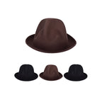 Oversized wool mountain hat side view handcrafted brown black UK