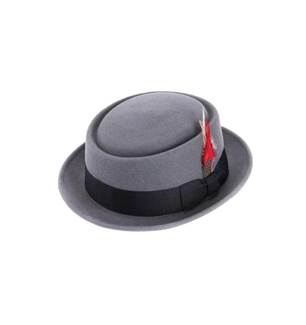 100% wool pork pie hat back view premium smart UK Hopoye