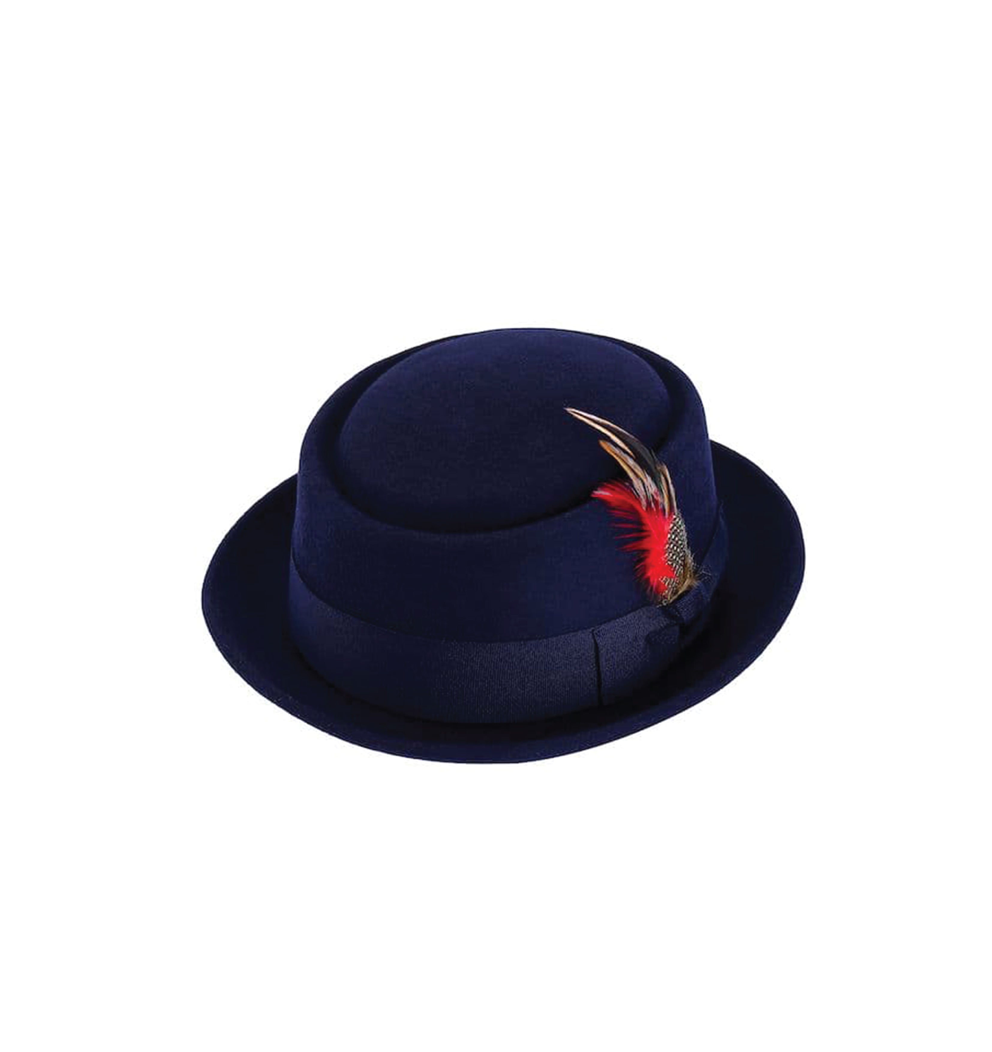 Premium wool pork pie hat close up grosgrain band UK Hopoye