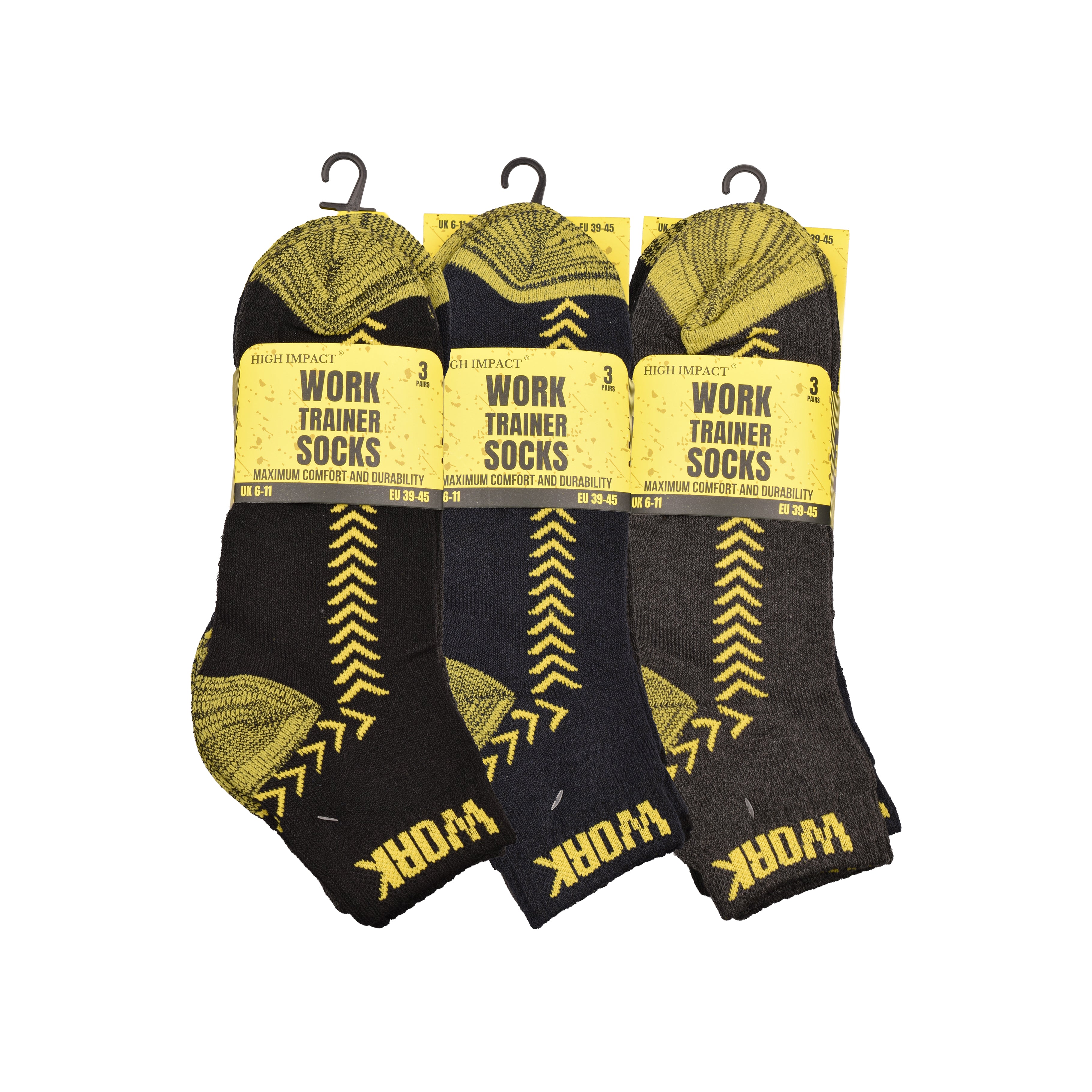 Men's premium cushioned work trainer socks breathable cotton multipack UK Hopoye
