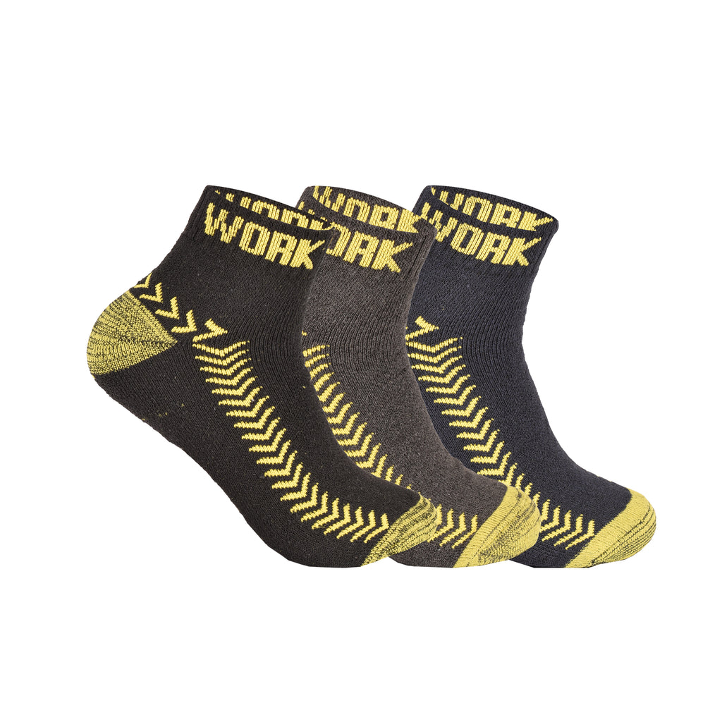 Premium work socks men breathable heavy duty cotton UK 3 6 9 12 pairs