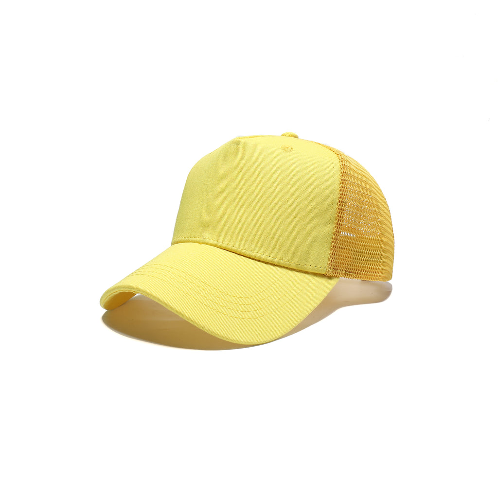 Plain Trucker Baseball Cap Mesh Net 5 Panel | 14 Colours Cotton UK