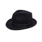 Black handmade wool trilby hat crushable waterproof fedora UK Hopoye