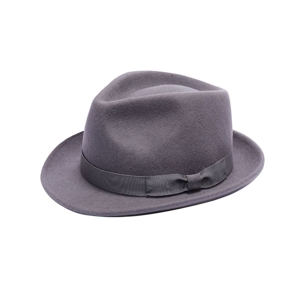 Wool trilby hat back view waterproof grosgrain band UK Hopoye